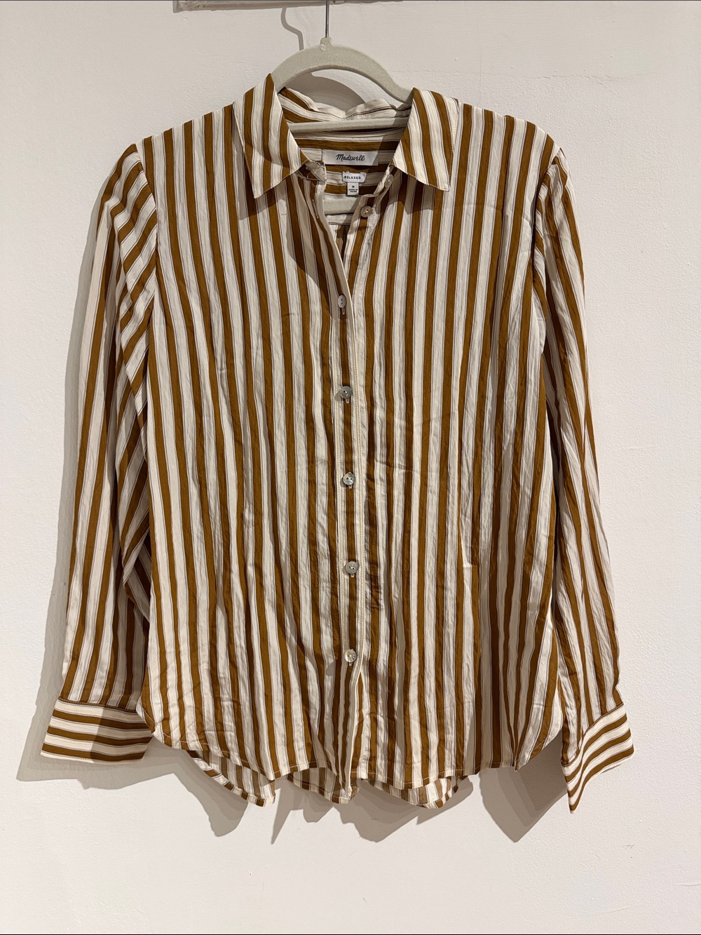 Madewell Women’s  Relaxed Fit Stripe Button-Up Shirt, NWT, size M
